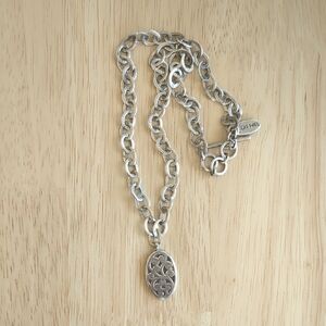 Lois Hill Sterling Silver Oval Pendant Necklace